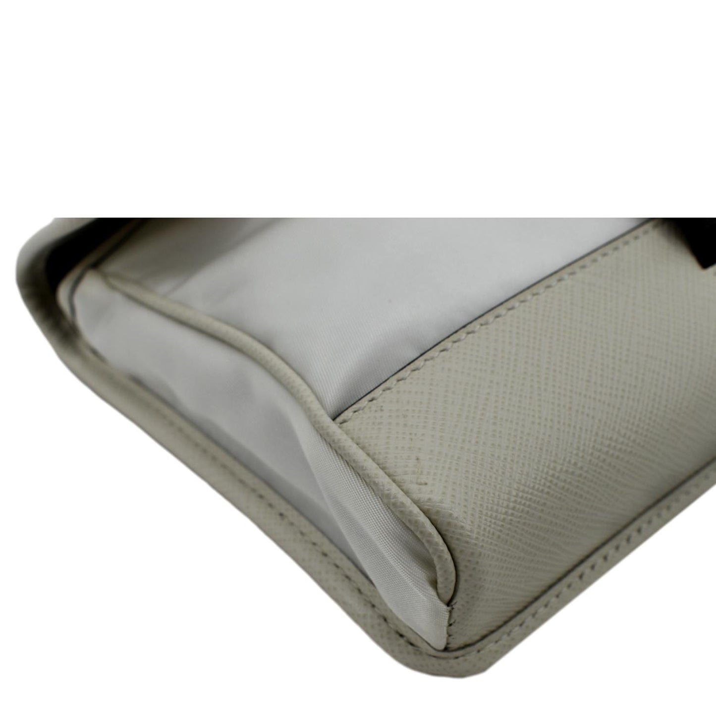 PRADA Re-Nylon Saffiano Leather Smartphone Case Shoulder Bag White