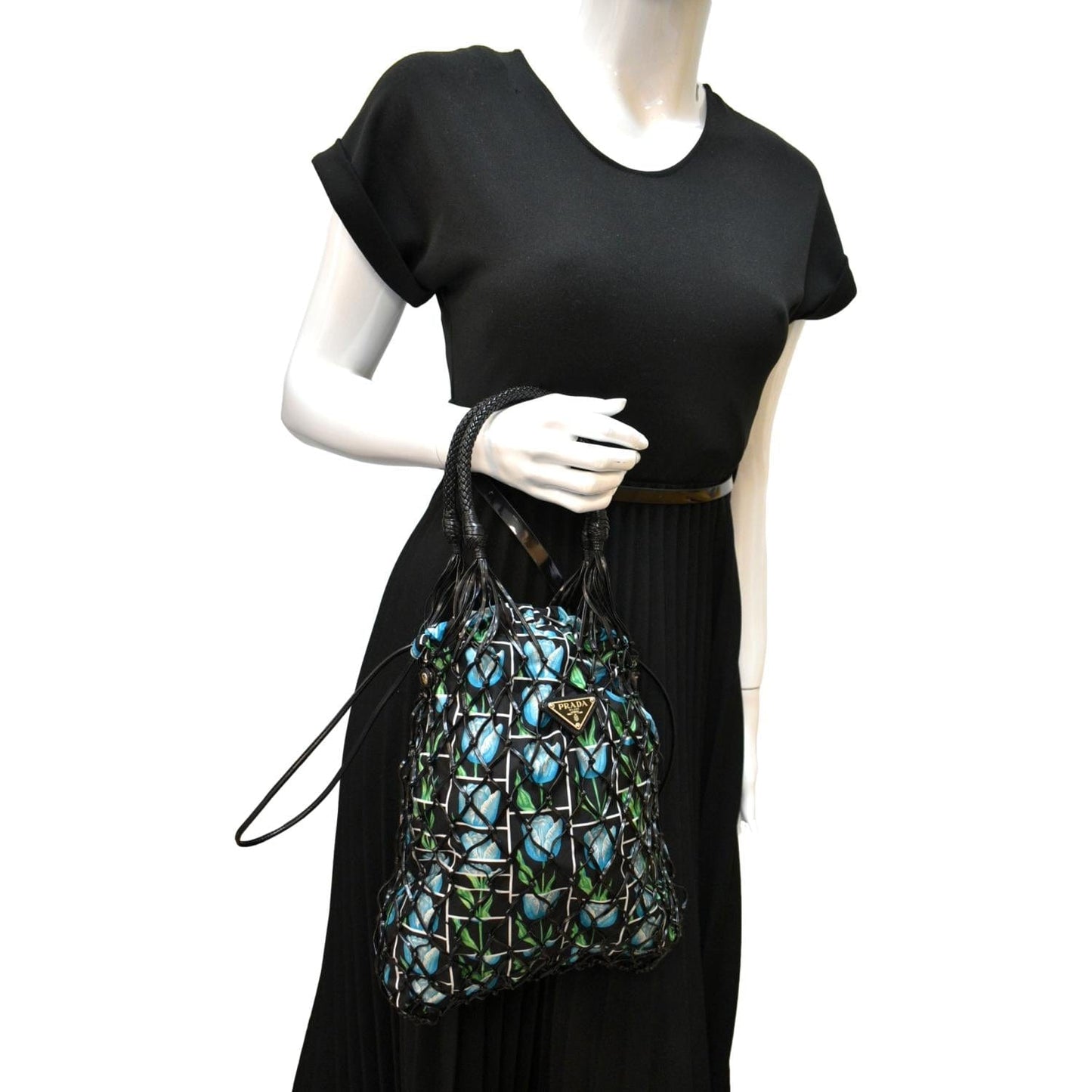 PRADA Rete Fabric Mesh Tote Bag Multicolor