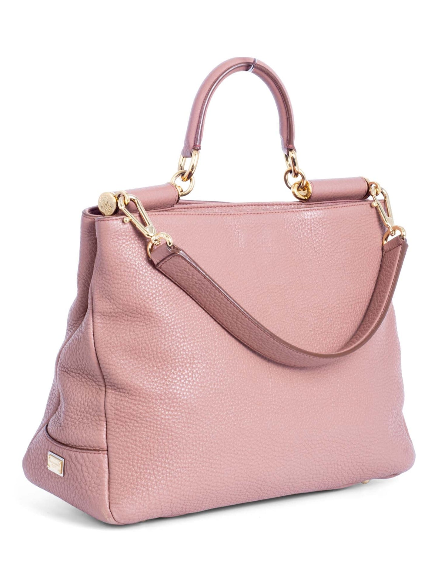 Dolce & Gabbana Leather Miss Sicily Bag Dusty Rose