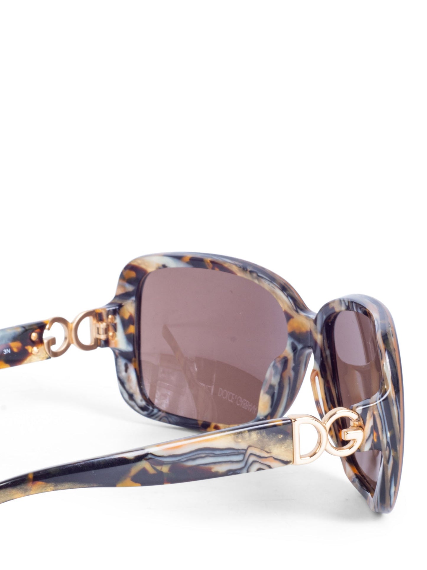Dolce & Gabbana Logo Marble Sunglasses Brown