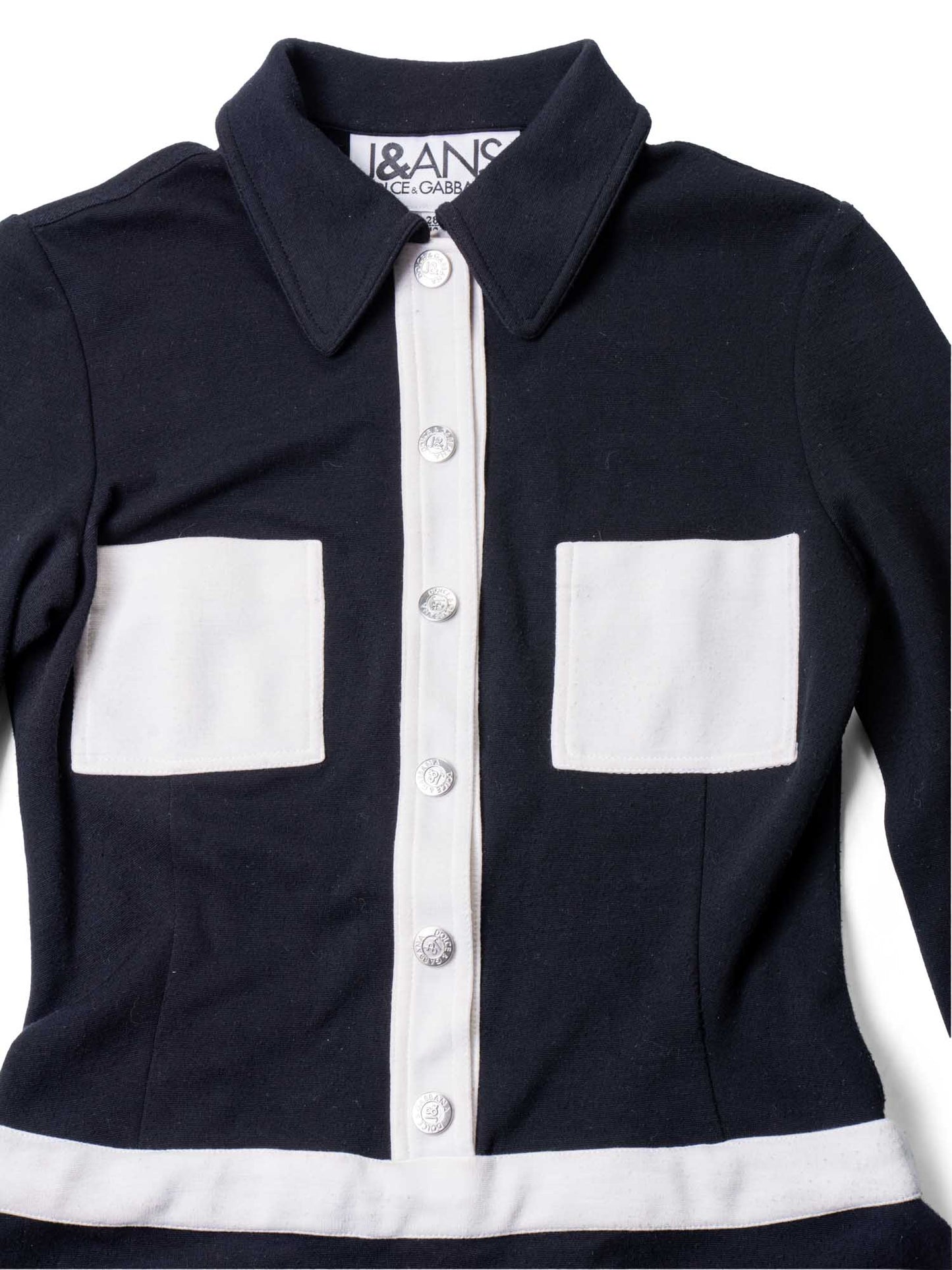 Dolce & Gabbana Logo Mini Dress Black White