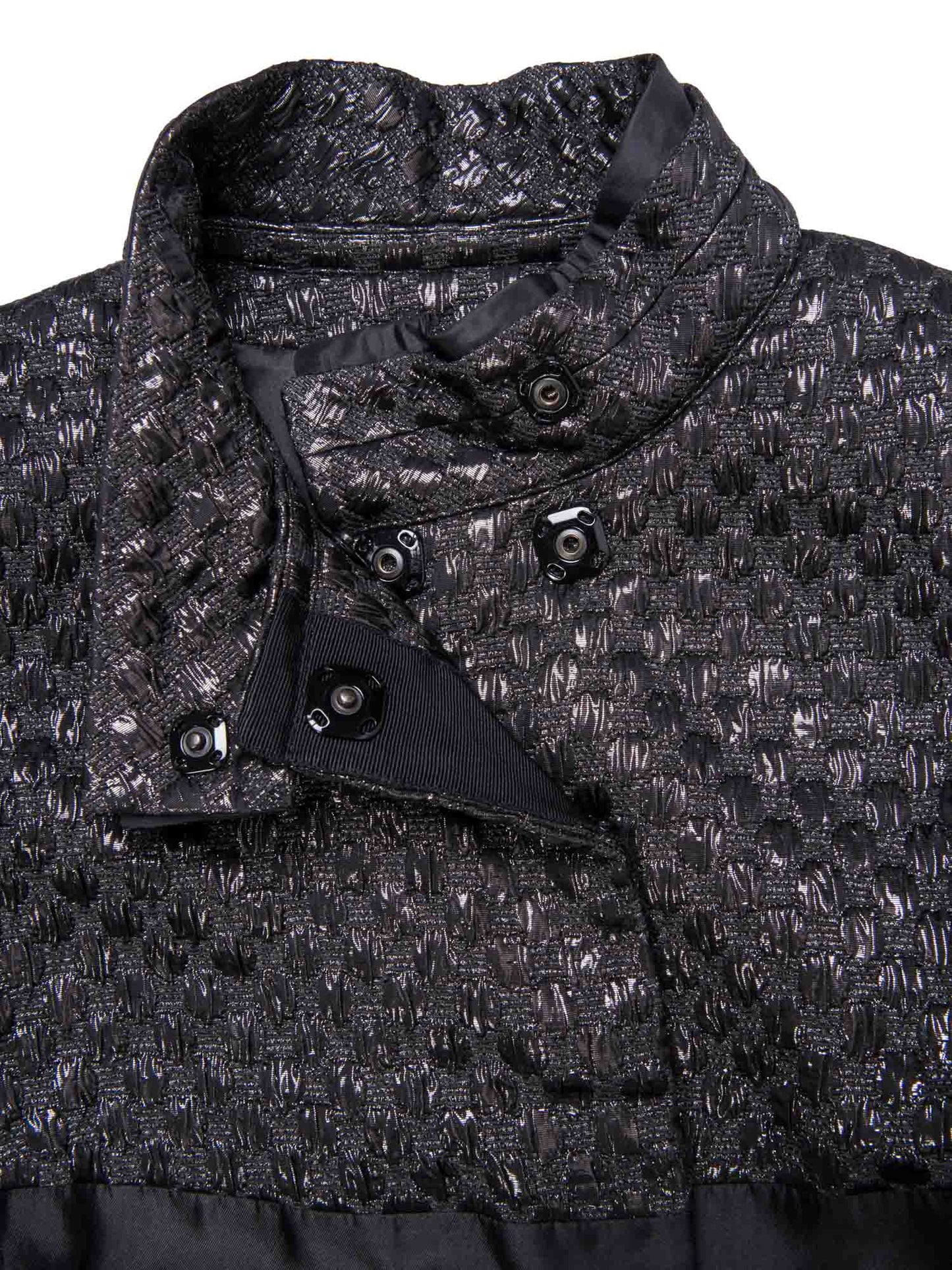 Dolce & Gabbana Lurex Quilted Tweed Coat Black