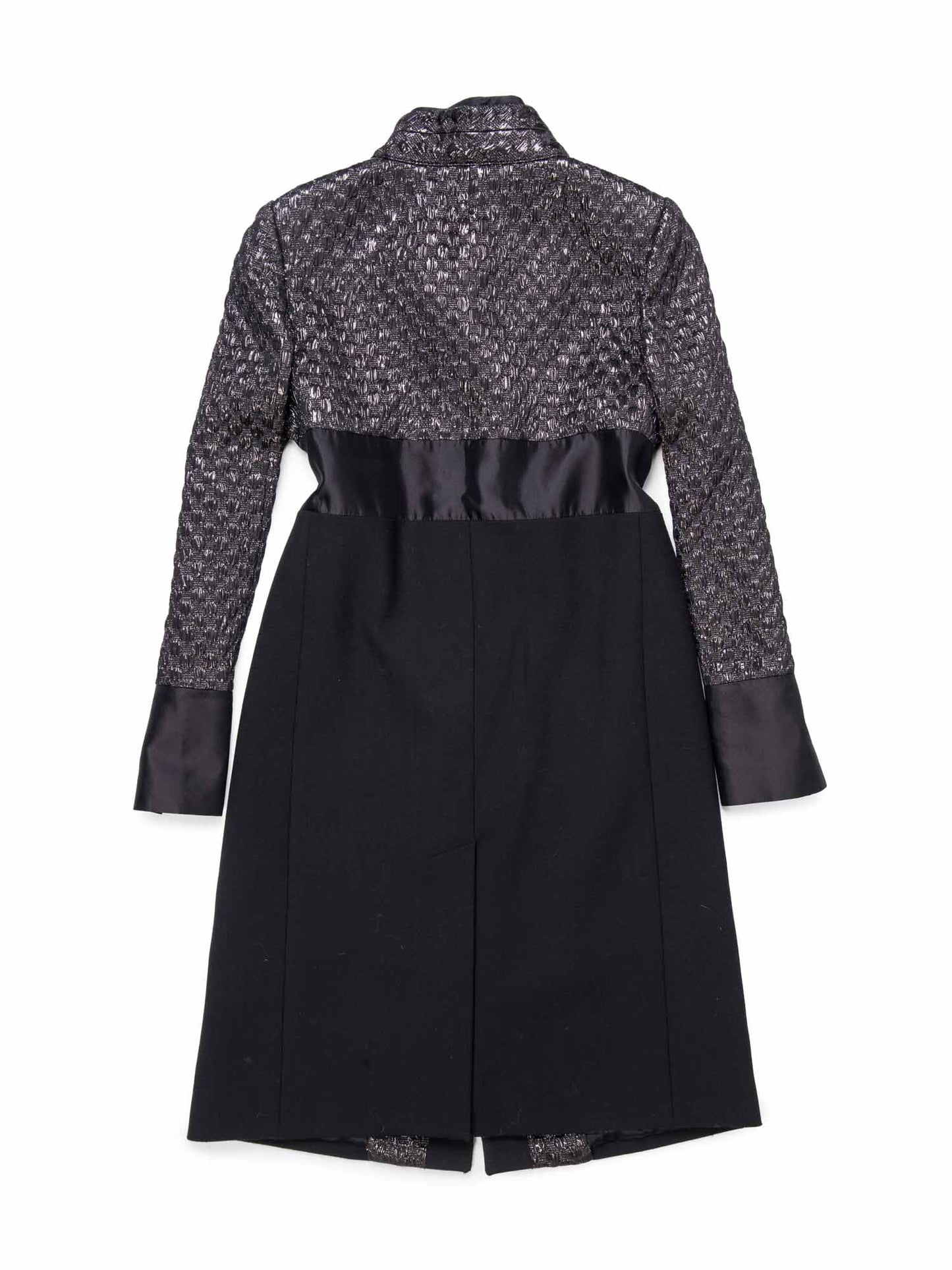 Dolce & Gabbana Lurex Quilted Tweed Coat Black