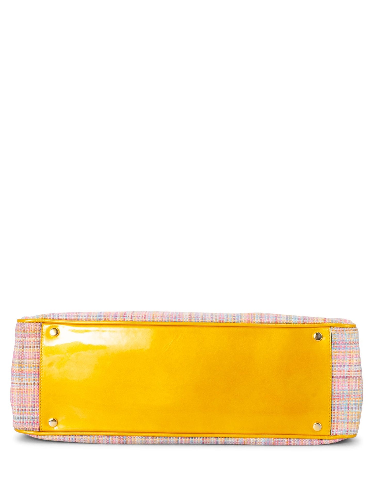 Dolce & Gabbana Raffia Straw Woven Handbag Yellow