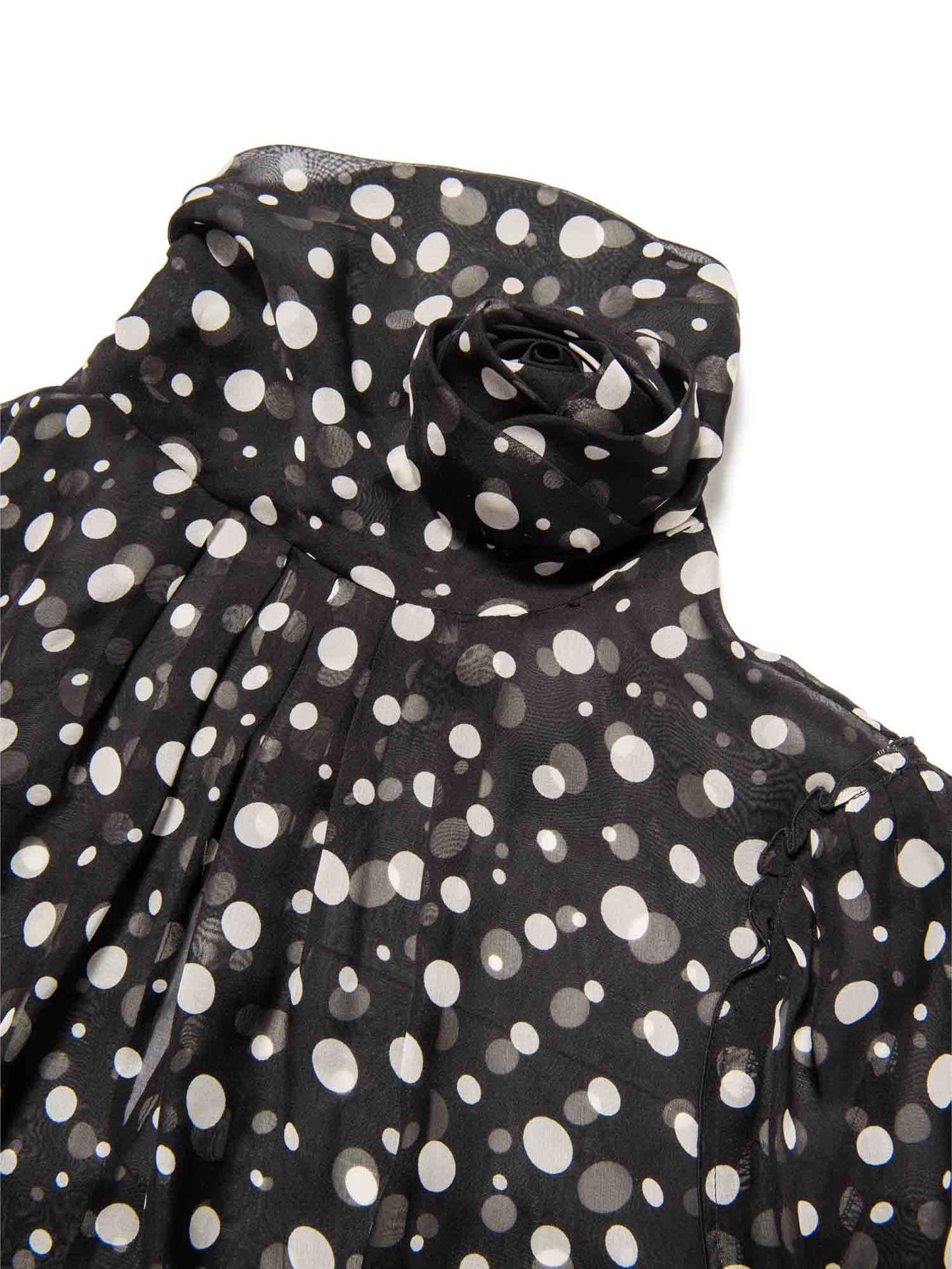 Dolce & Gabbana SIlk Polka Dot Blouse Black White