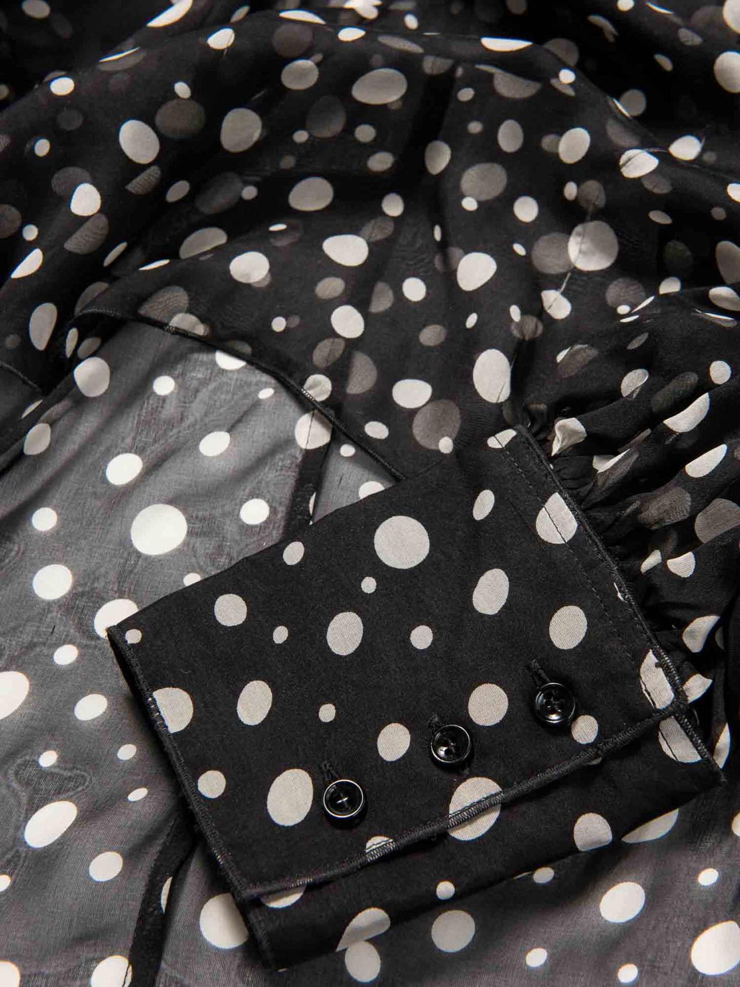 Dolce & Gabbana SIlk Polka Dot Blouse Black White