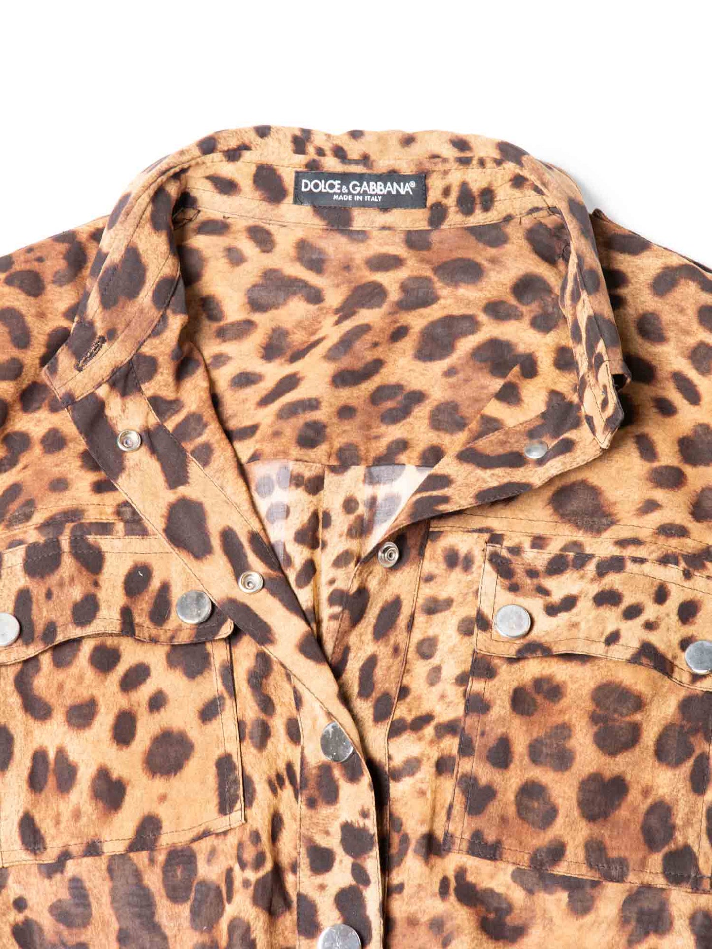 Dolce & Gabbana Sheer Animal Print Sporty Mini Dress Brown