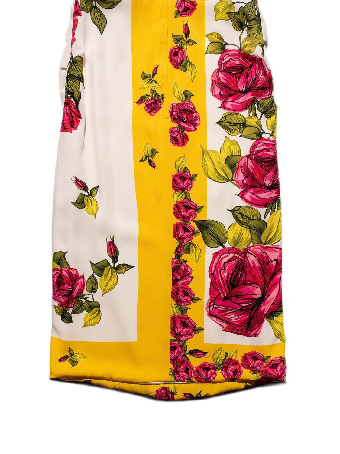 Dolce & Gabbana Silk Midi Ruched Floral Dress Multicolor