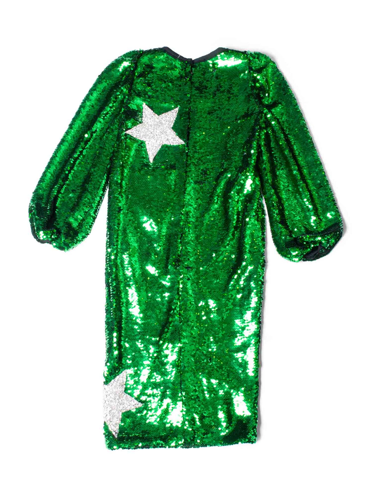 Dolce & Gabbana Special Piece Sequin Star Midi Dress Green