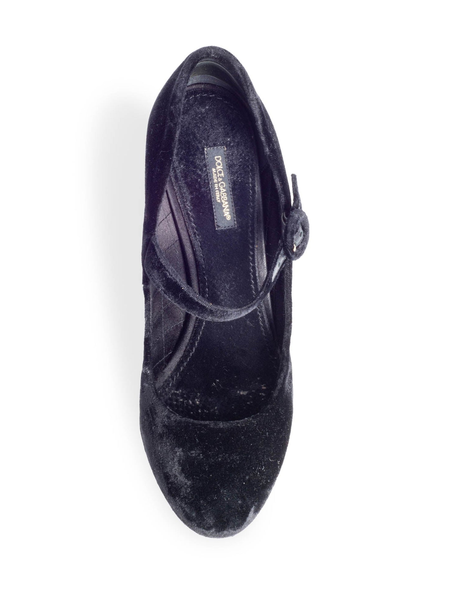 Dolce & Gabbana Velvet Mary Jane Mosaic Block Heels Black