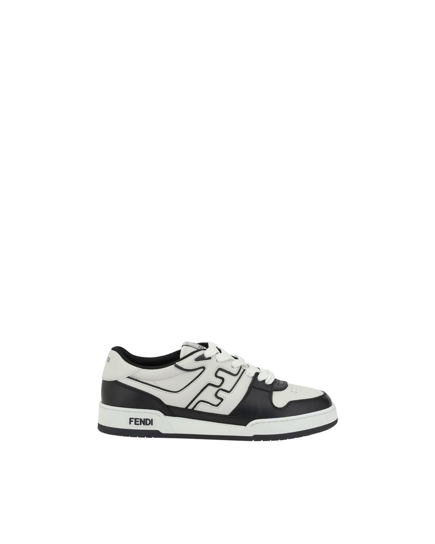 Fendi Match Leather Sneakers Men Black Black