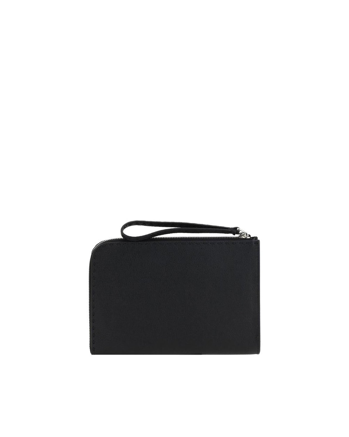 Fendi 7N0153 Pebble Leather Clutch Men Black Bags