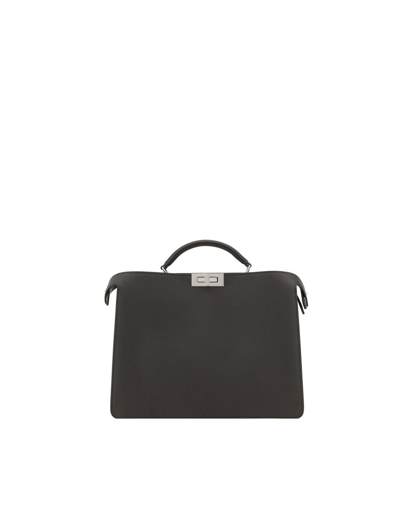 Fendi Peekaboo Leather Handbag with Adjustable Strap and Multiple Compartments Black Bags ONE SIZE Black
