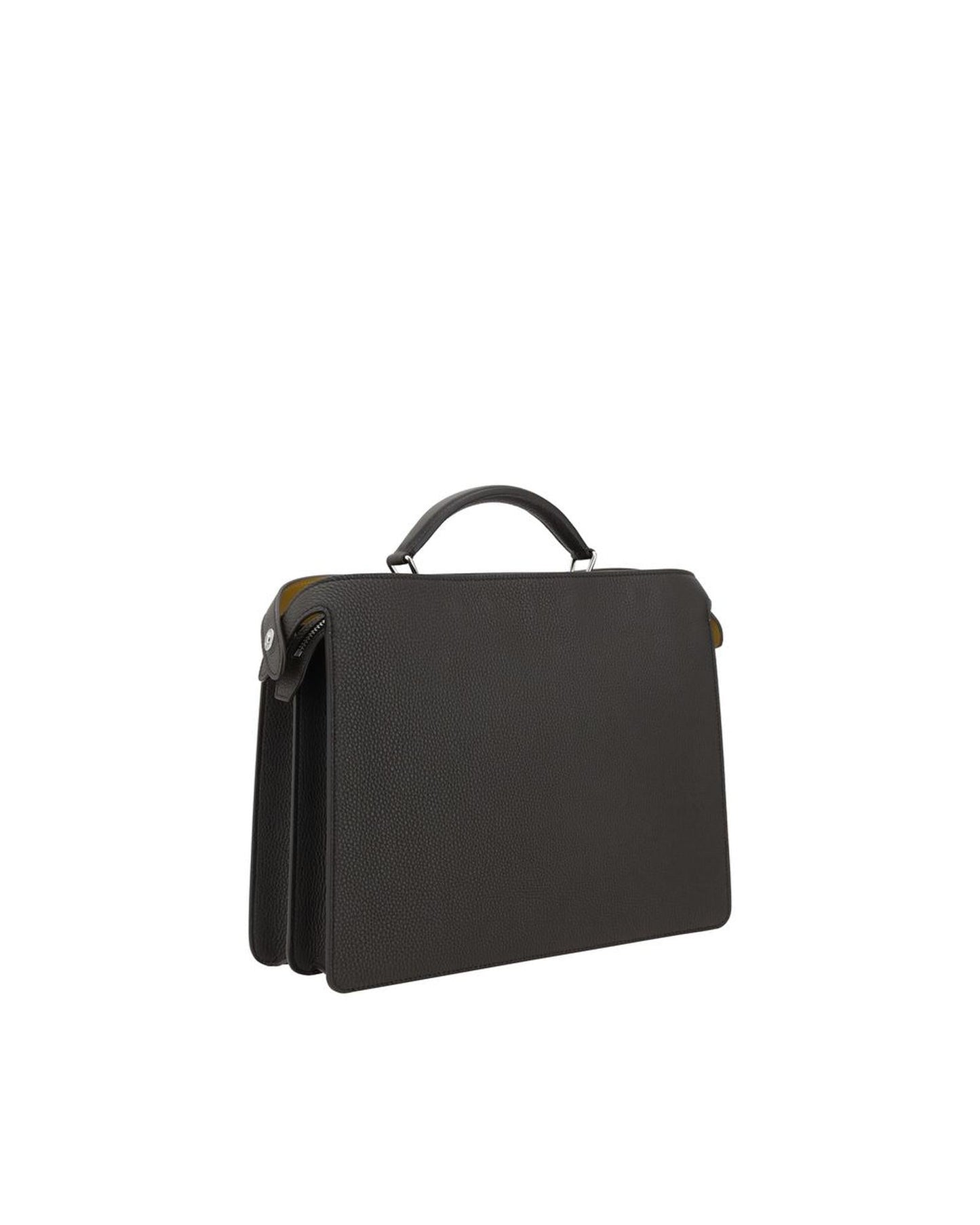 Fendi Peekaboo Leather Handbag with Adjustable Strap and Multiple Compartments Black Bags