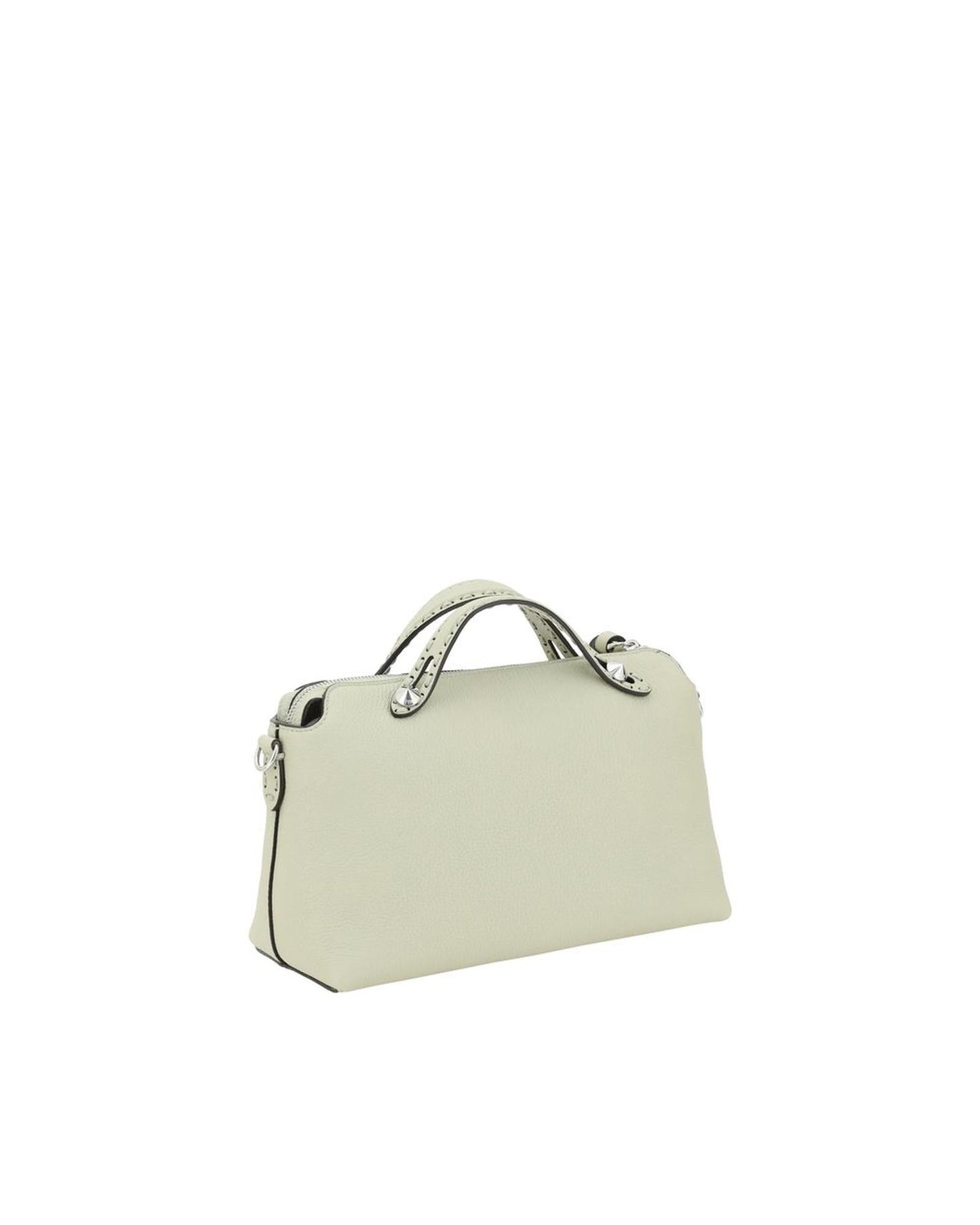 Fendi Kan I Small Leather Zip Bag Women Beige Shoulder Bags