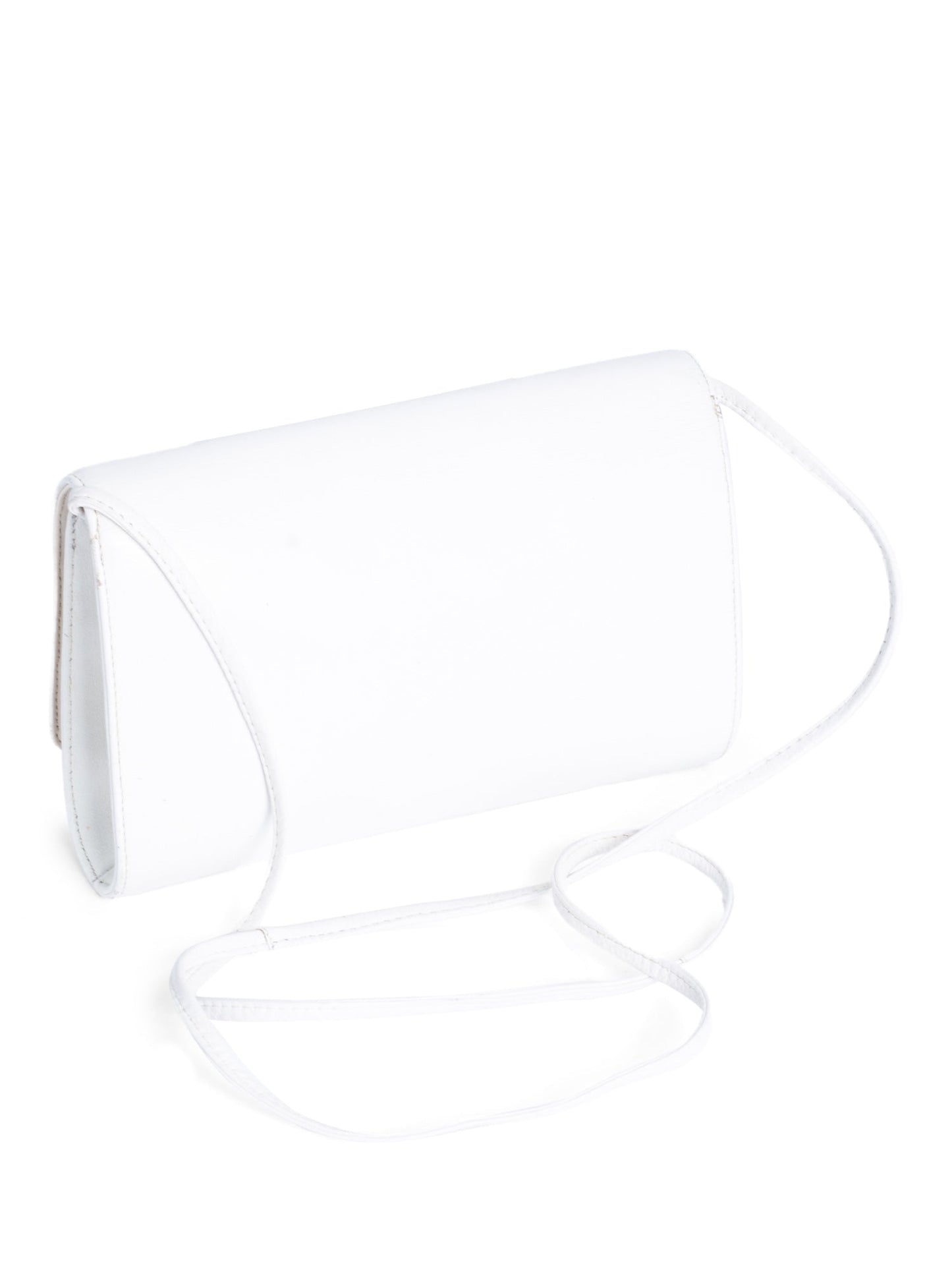Givenchy Logo Leather Vintage Flap Messenger Bag White Gold