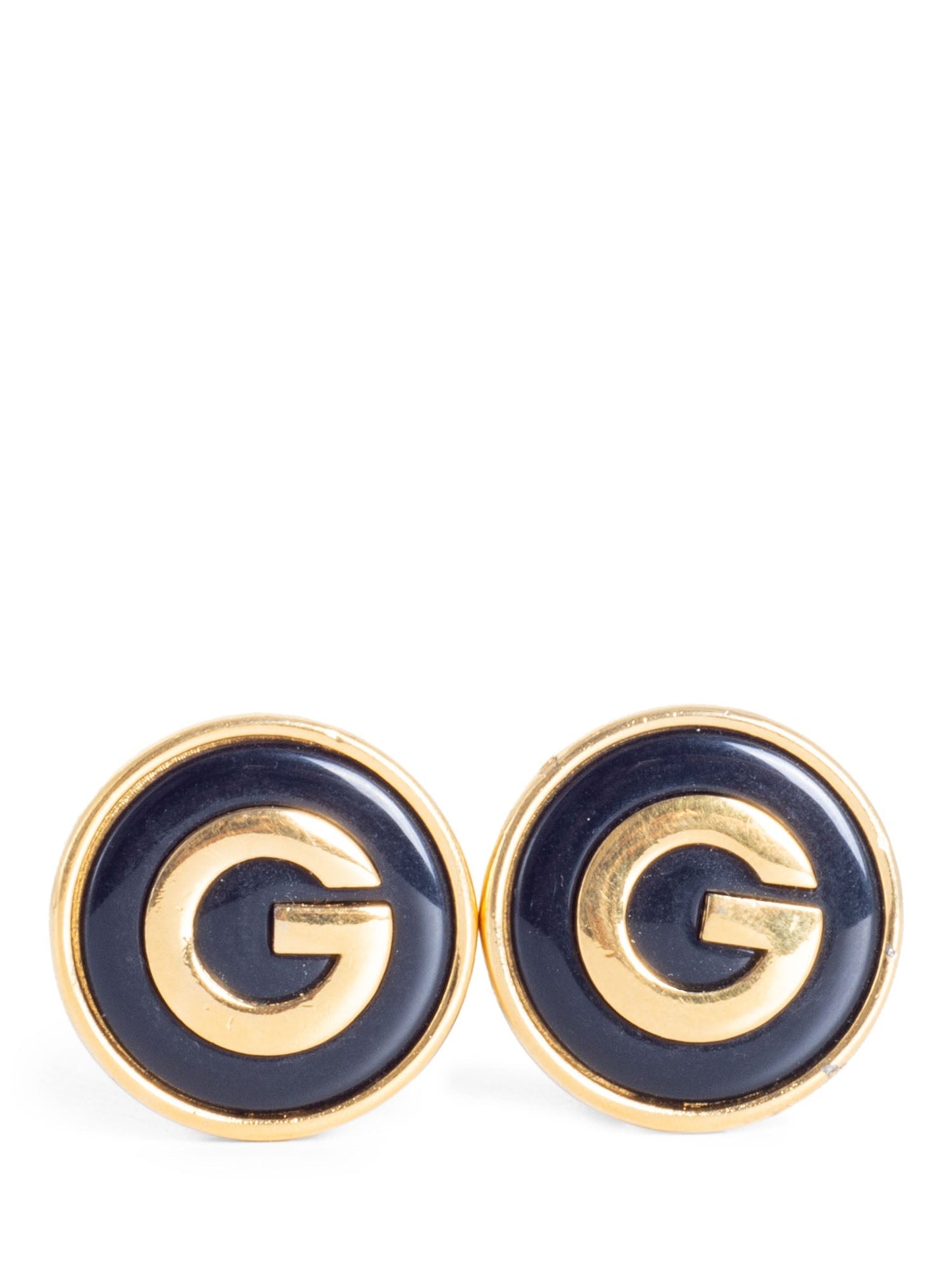 Givenchy Vintage G Logo 24K Gold Plated Clip On Earrings