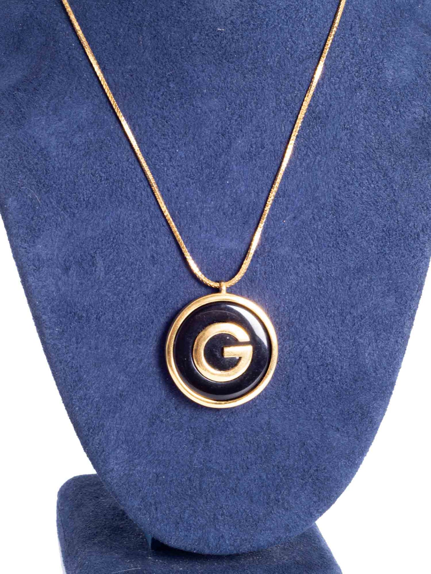 Givenchy Vintage G Logo 24K Gold Plated Necklace