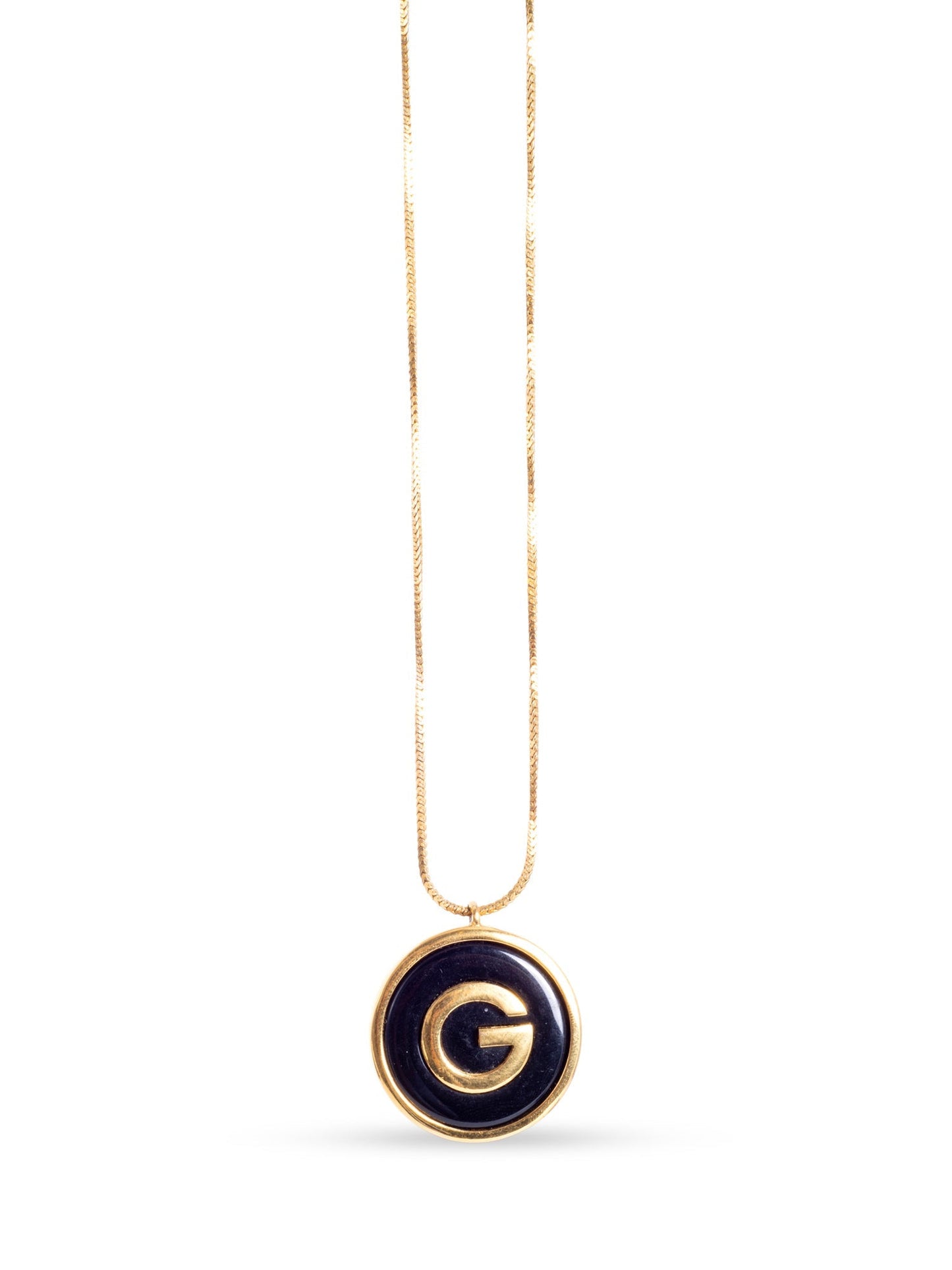 Givenchy Vintage G Logo 24K Gold Plated Necklace