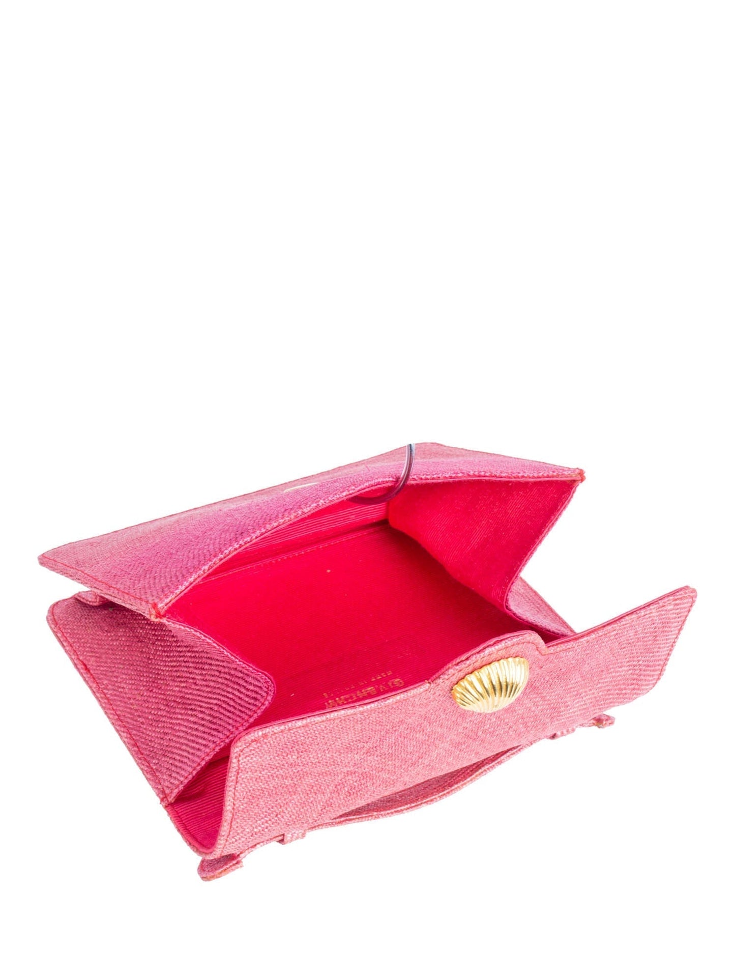 Givenchy Vintage Raffia Top Handle Flap Bag Pink