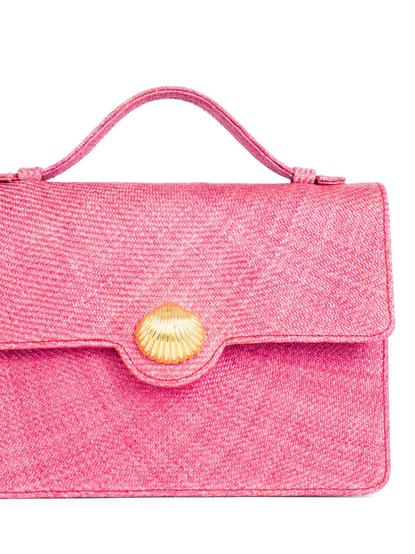 Givenchy Vintage Raffia Top Handle Flap Bag Pink