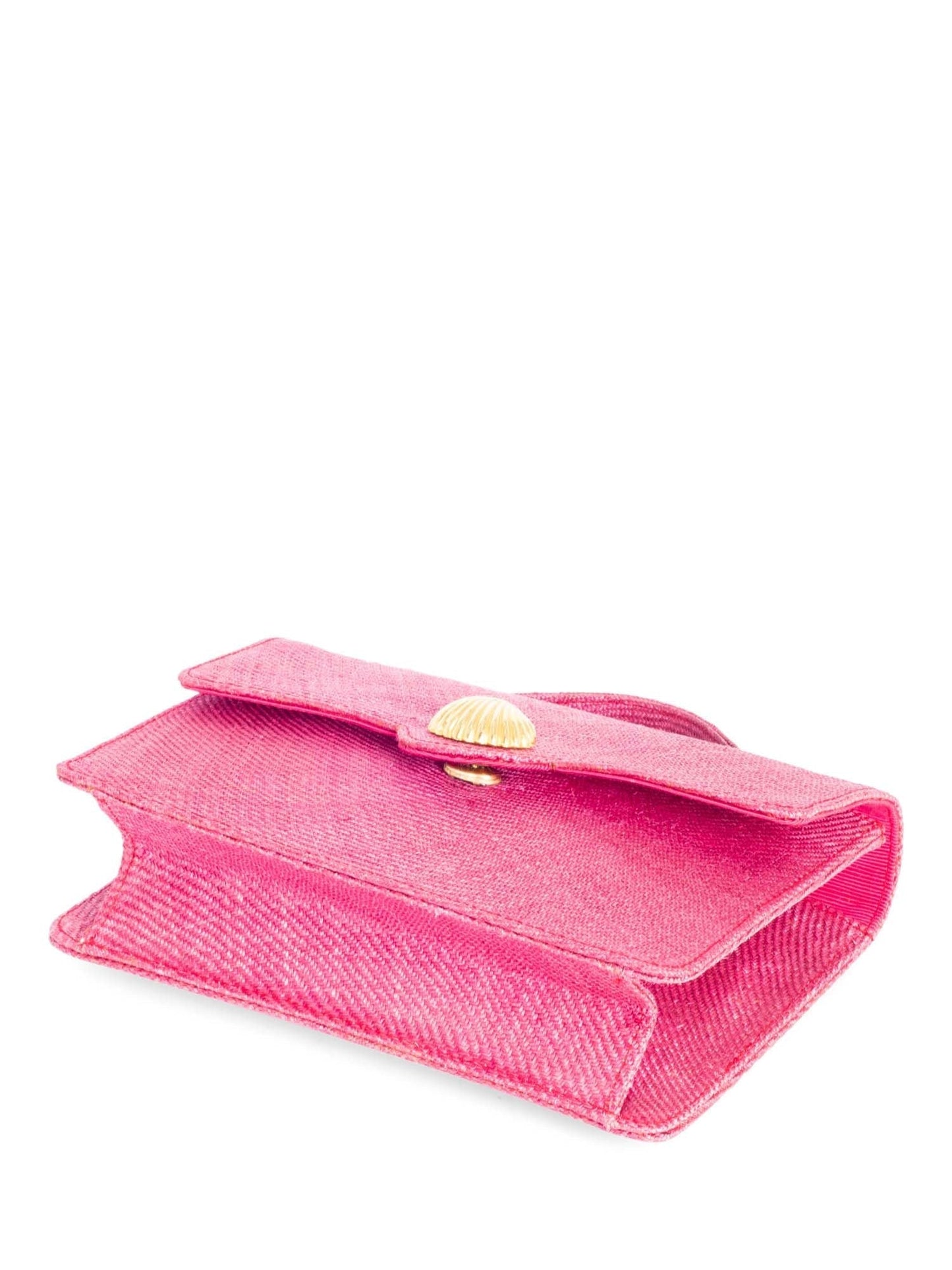 Givenchy Vintage Raffia Top Handle Flap Bag Pink