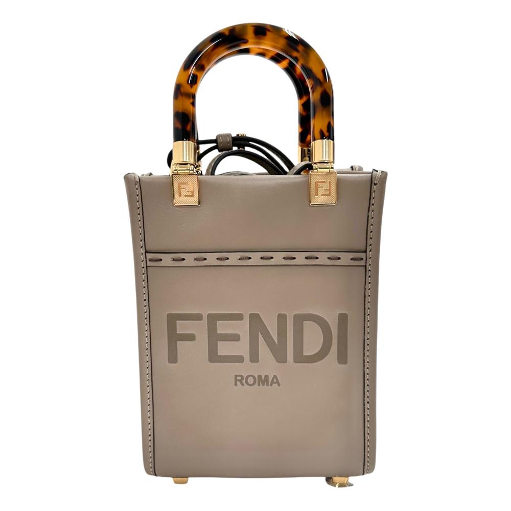 Fendi Sunshine Mini Shopper Leather Bag