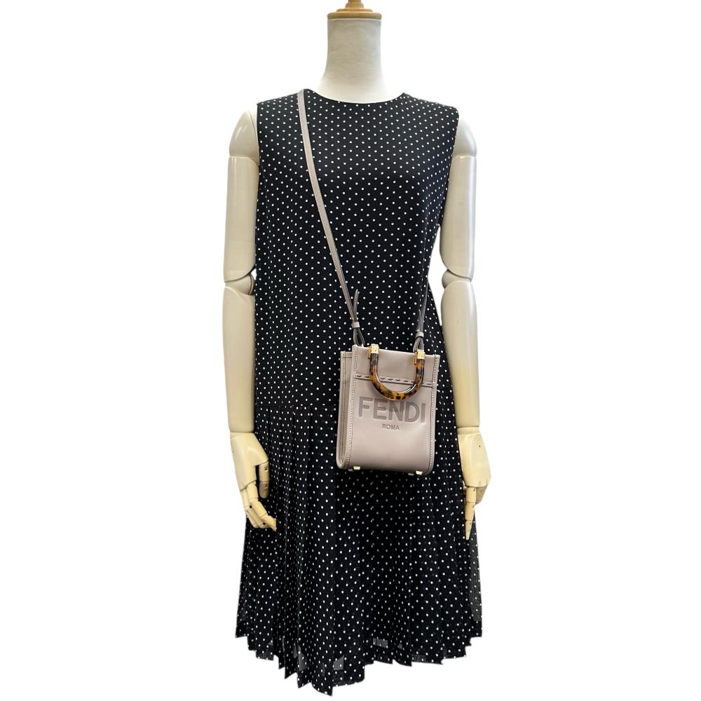 Fendi Sunshine Mini Shopper Leather Bag