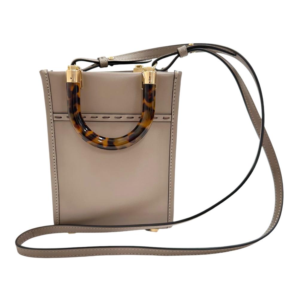 Fendi Sunshine Mini Shopper Leather Bag