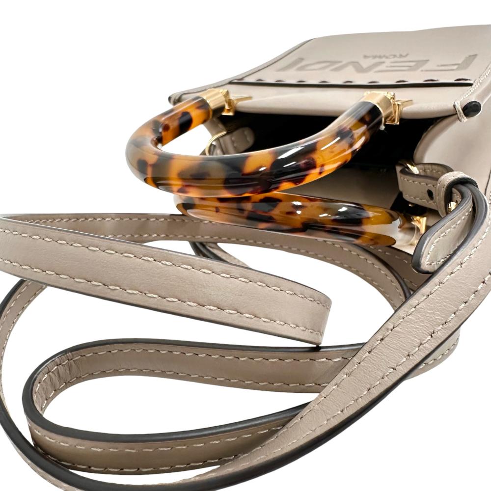 Fendi Sunshine Mini Shopper Leather Bag