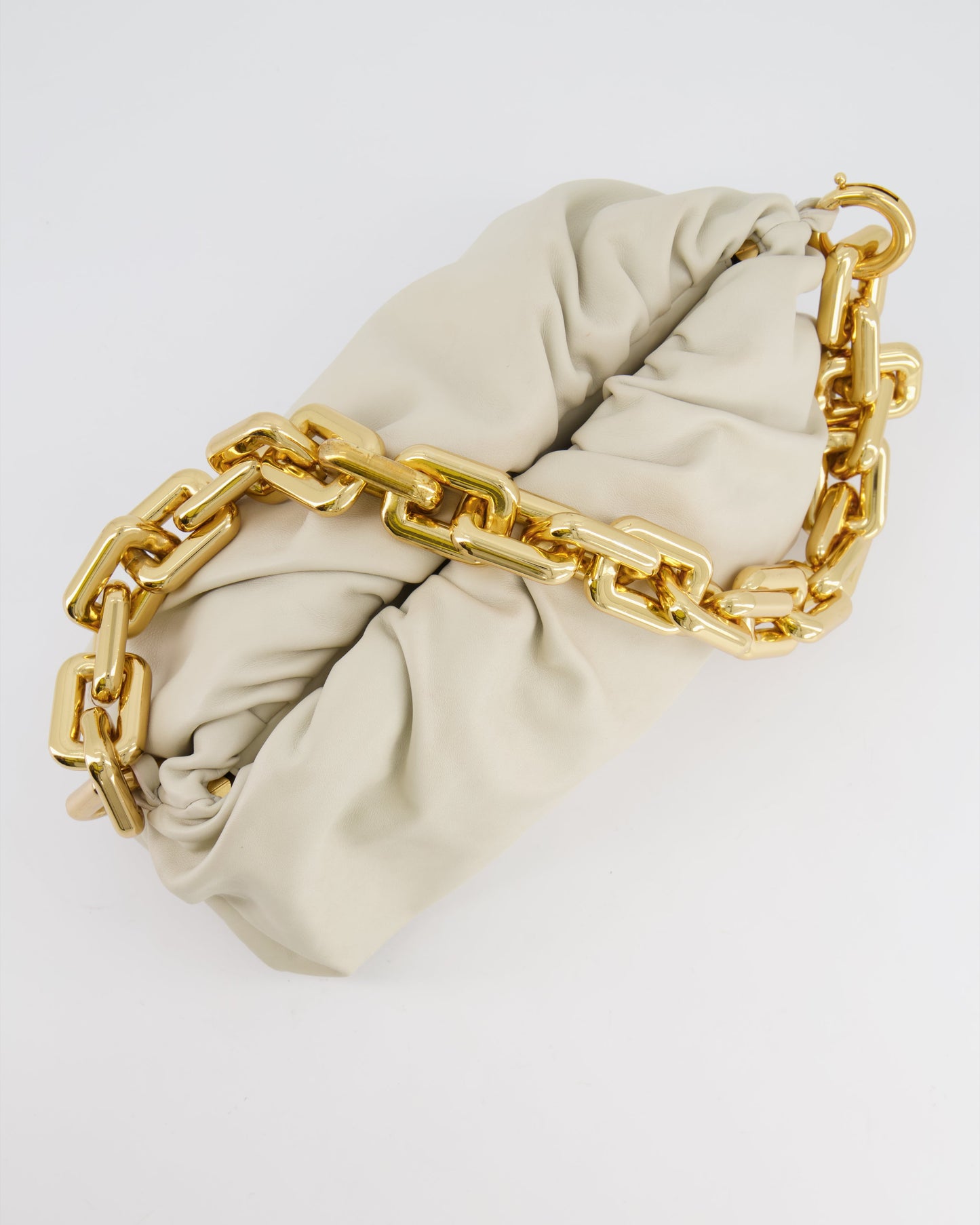 *FIRE PRICE* Bottega Veneta Cream Leather Chain Pouch Bag with Gold Hardware RRP £2,850