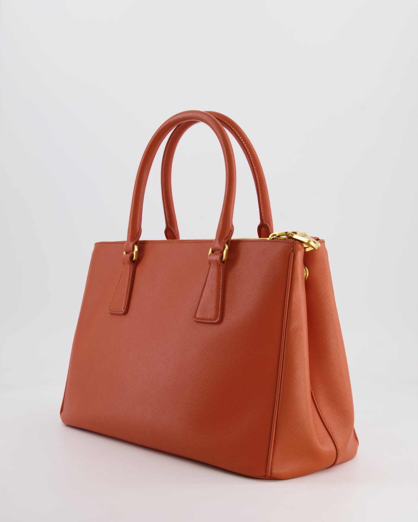Prada Orange Galleria Bag in Saffiano Leather with Gold Hardware RRP £3,700