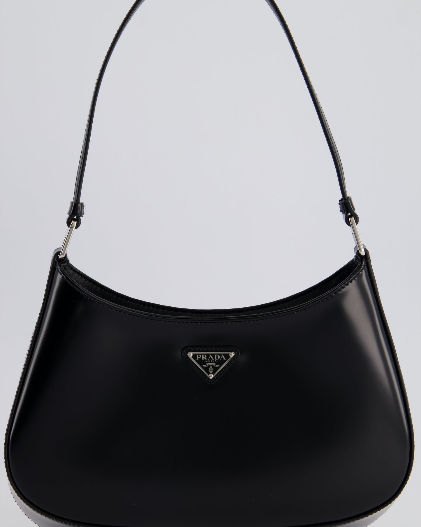 Prada Black Cleo Brushed Leather Shoulder Bag RRP £2400