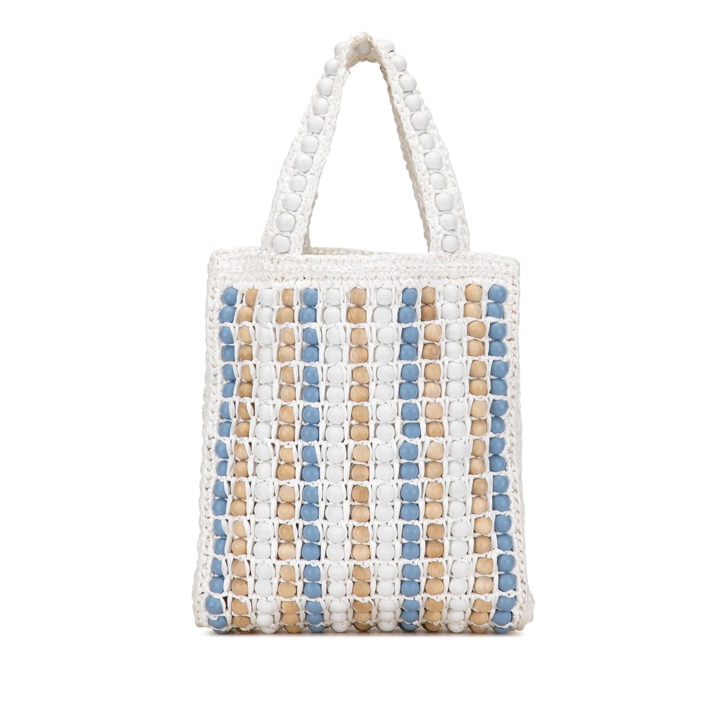 Prada Beaded Raffia Logo Tote (SHG-dzCs8E)