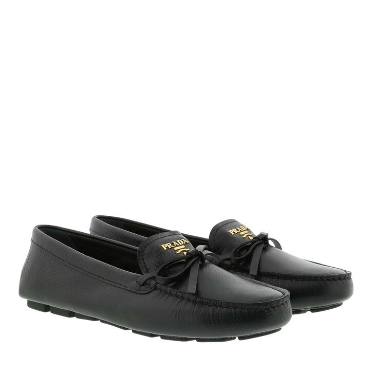 PRADA LOGO FLAT LOAFERS