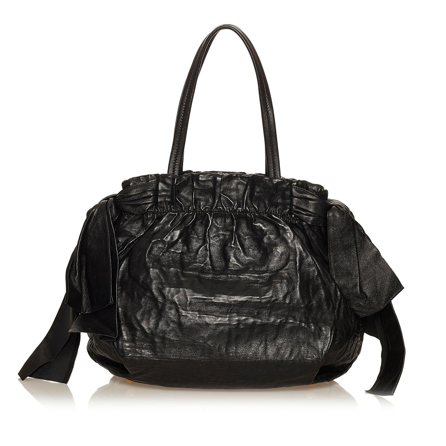 Prada Bow Lambskin Leather Shoulder Bag (SHG-29520)