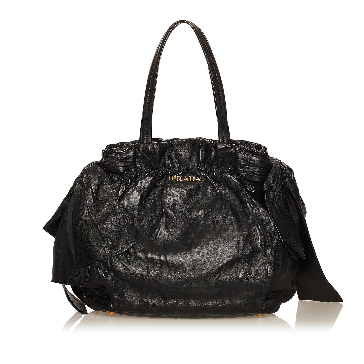 Prada Bow Lambskin Leather Shoulder Bag (SHG-29520)