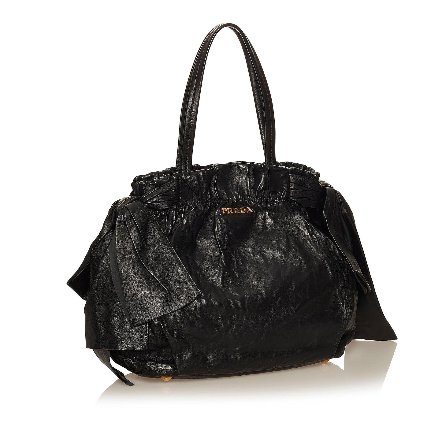 Prada Bow Lambskin Leather Shoulder Bag (SHG-29520)