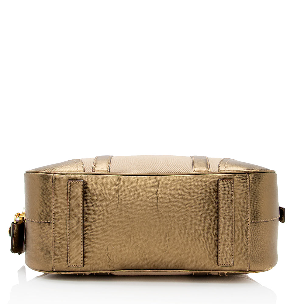Prada Bowling Metallic Satchel (SHF-21637)