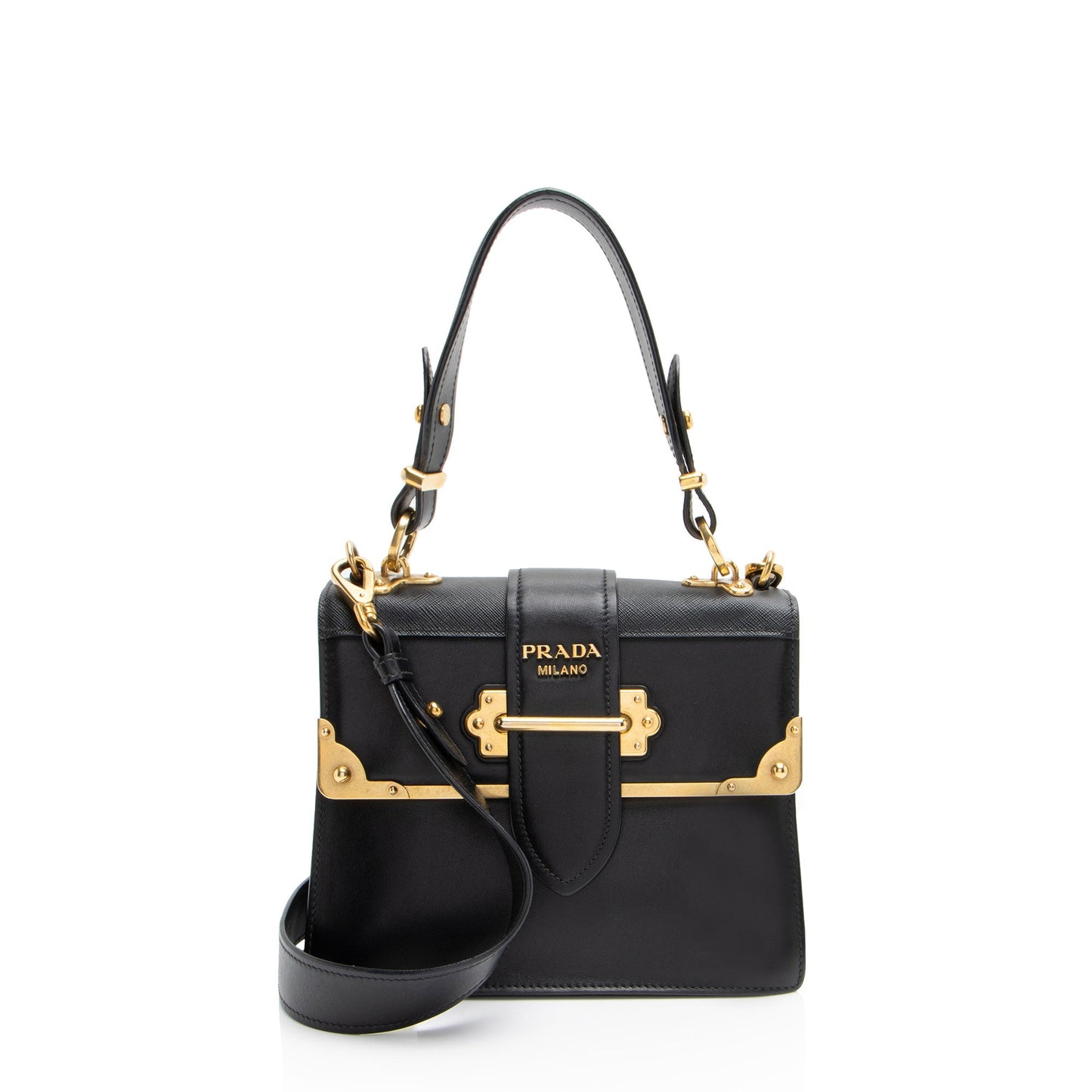 Prada Calfskin Cahier Top Handle (SHF-8JhaOh)