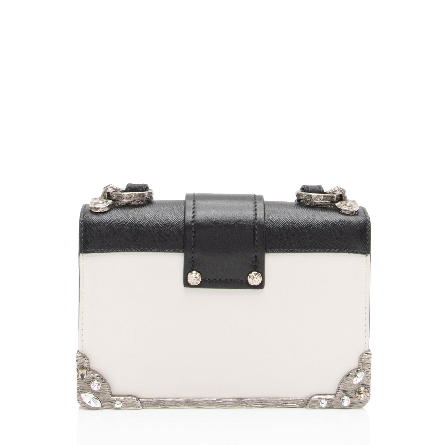 Prada Calfskin Crystal Cahier Shoulder Bag (SHF-Hlddcz)