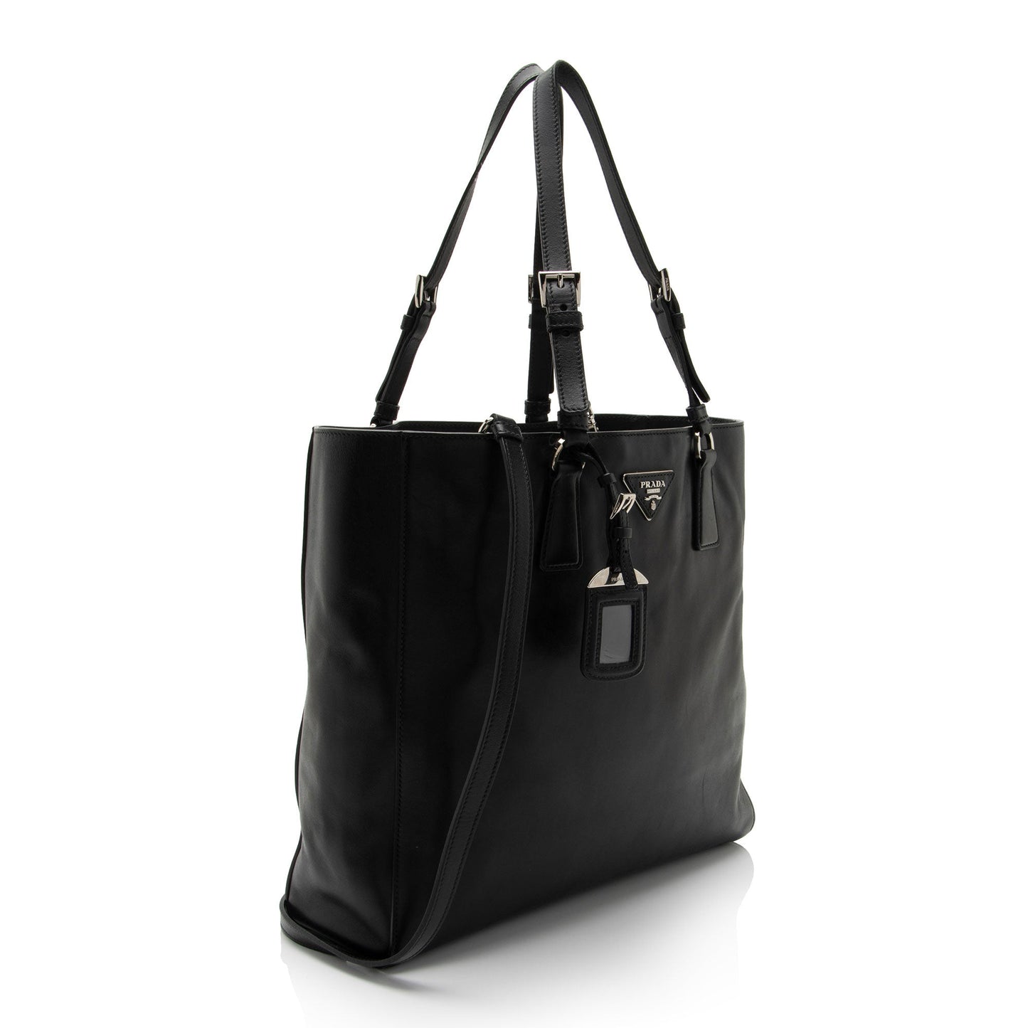 Prada Calfskin Soft Buckle Tote (SHF-dCjmsj)