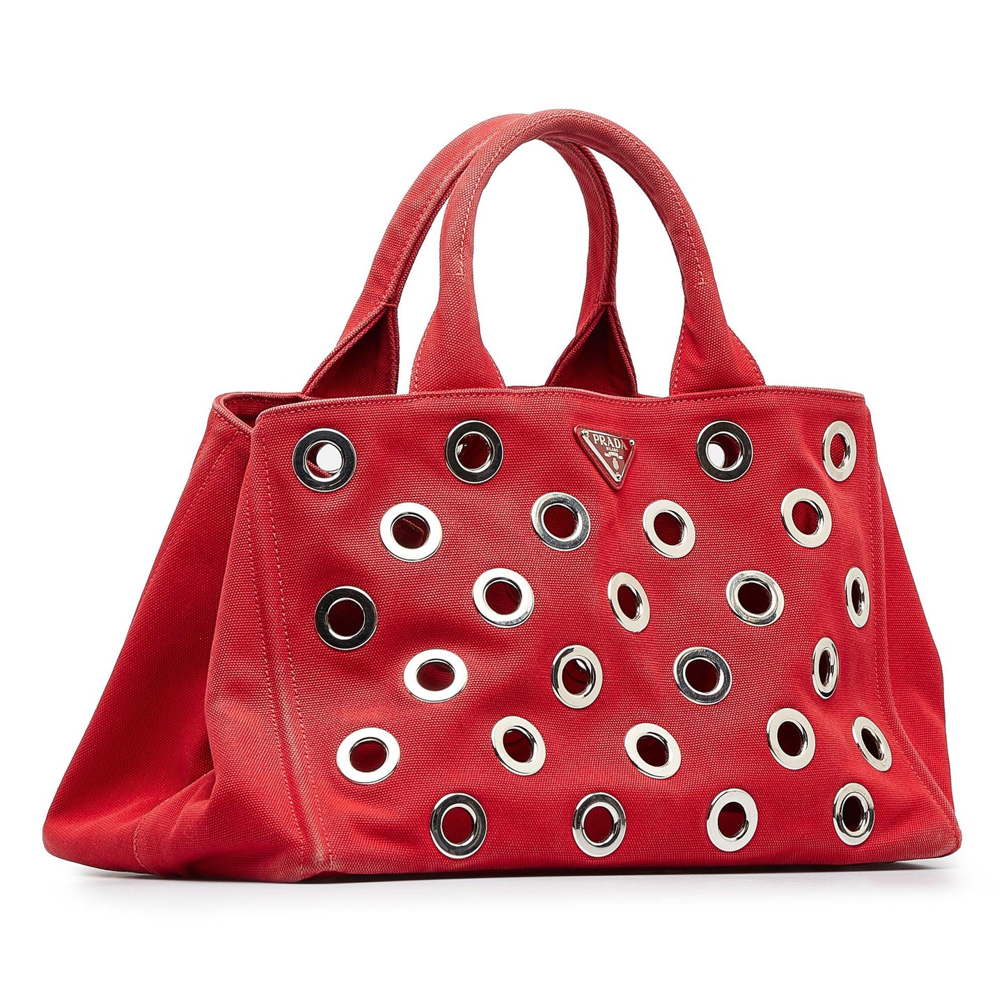 Prada Canapa Grommet Satchel (SHG-Z2PRKC)