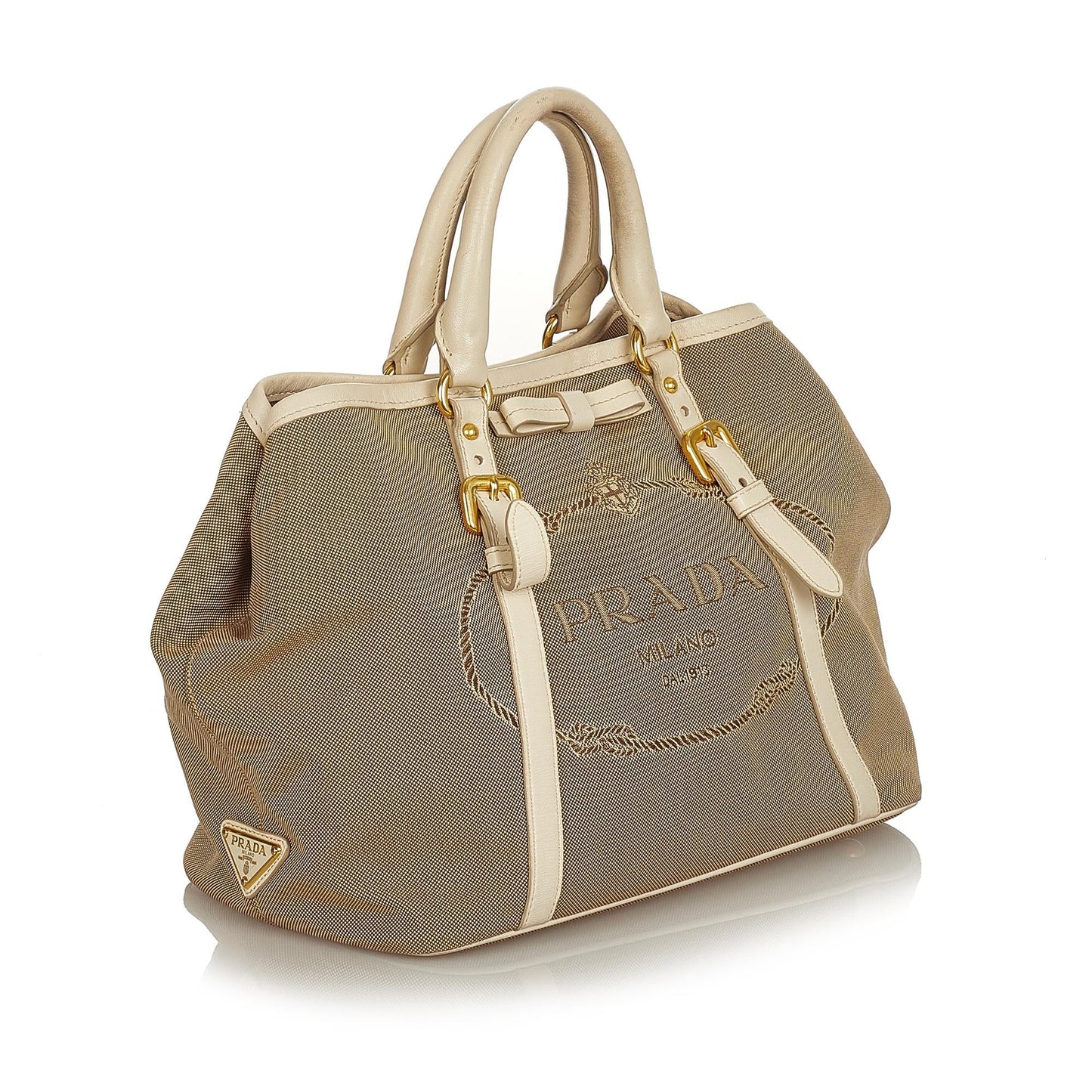 Prada Canapa Logo Canvas Satchel (SHG-25823)