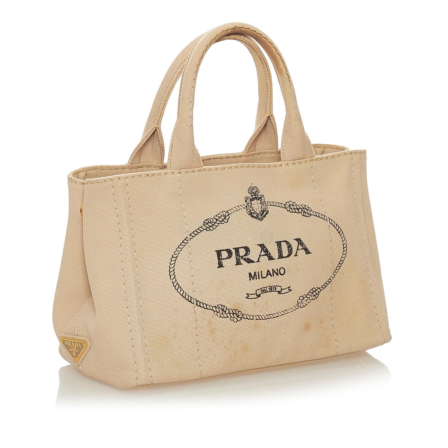 Prada Canapa Logo Canvas Satchel (SHG-27860)