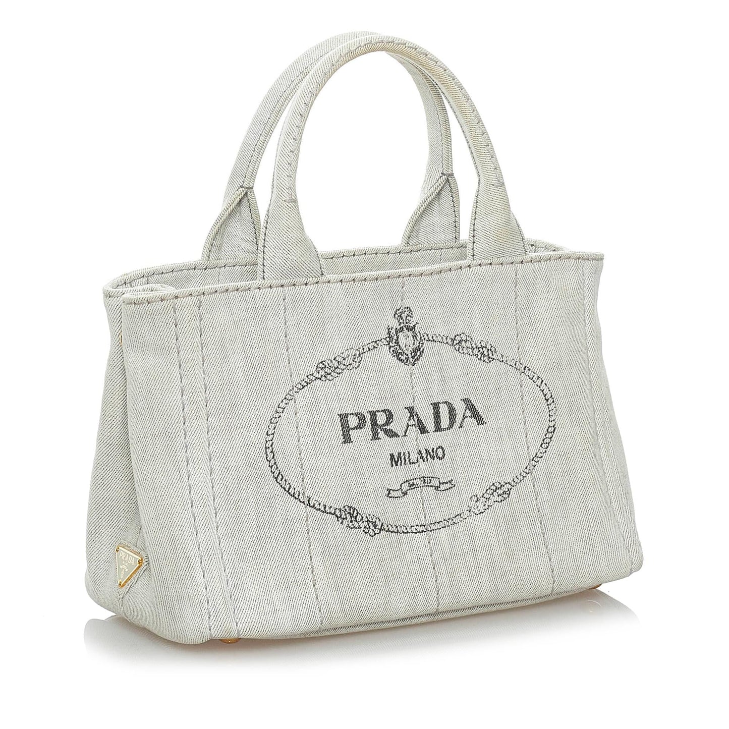 Prada Canapa Logo Canvas Satchel (SHG-29742)