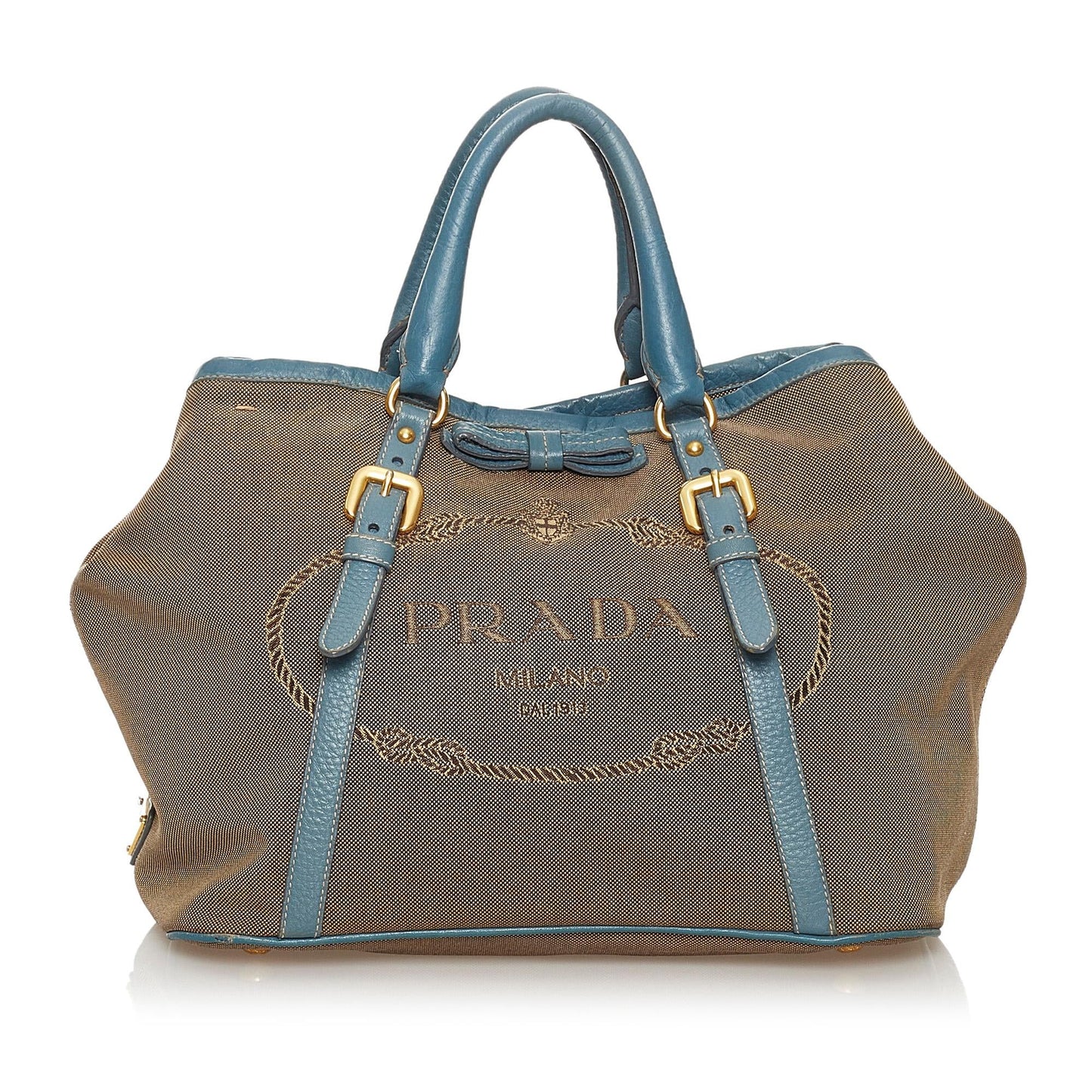 Prada Canapa Logo Canvas Satchel (SHG-30063)
