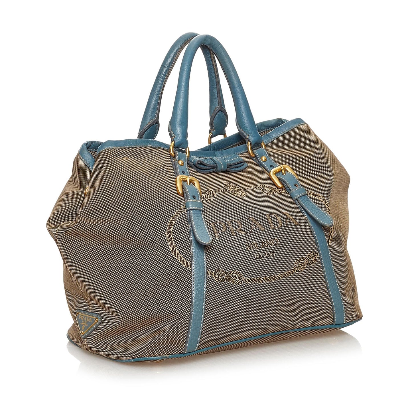 Prada Canapa Logo Canvas Satchel (SHG-30063)