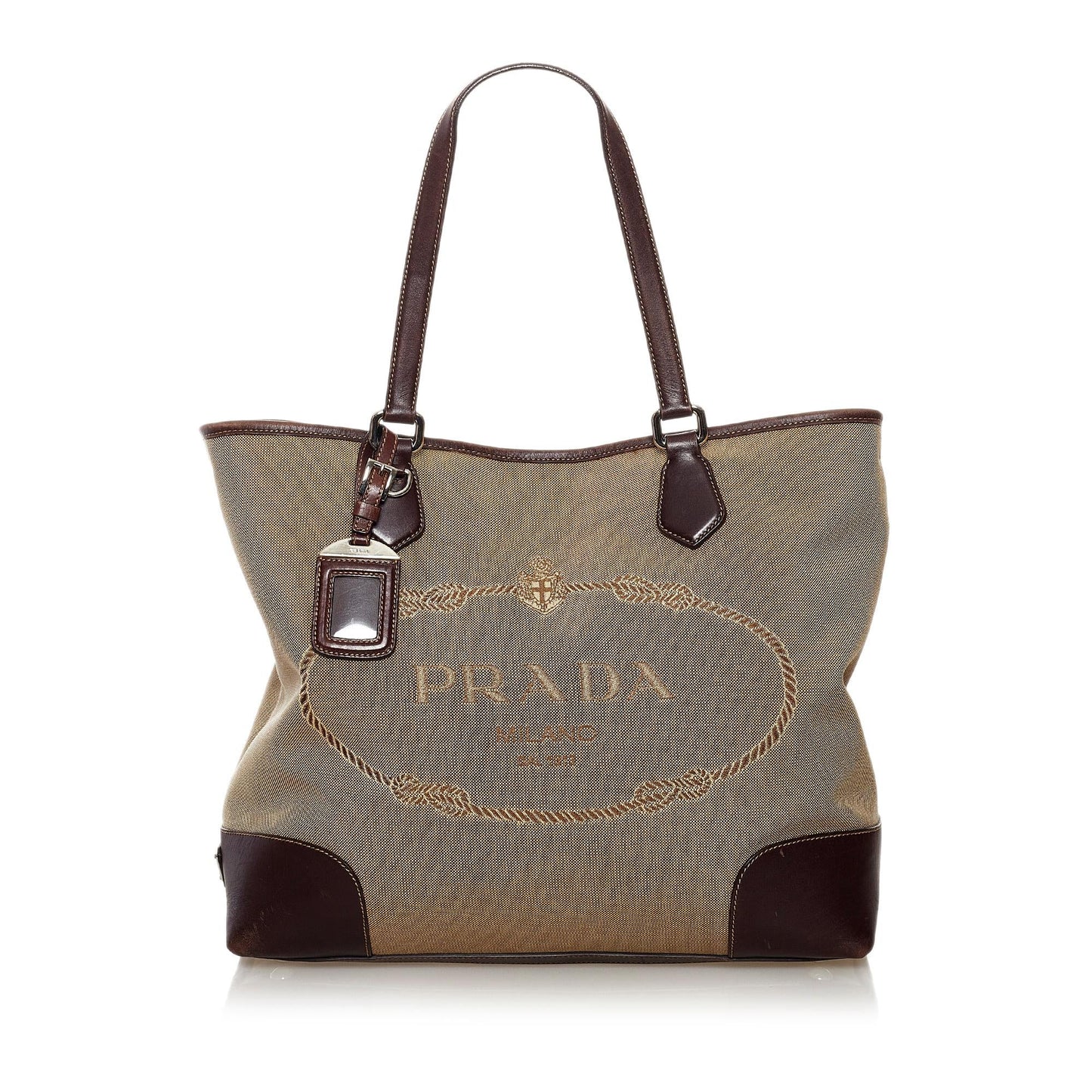 Prada Canapa Logo Canvas Satchel (SHG-32878)