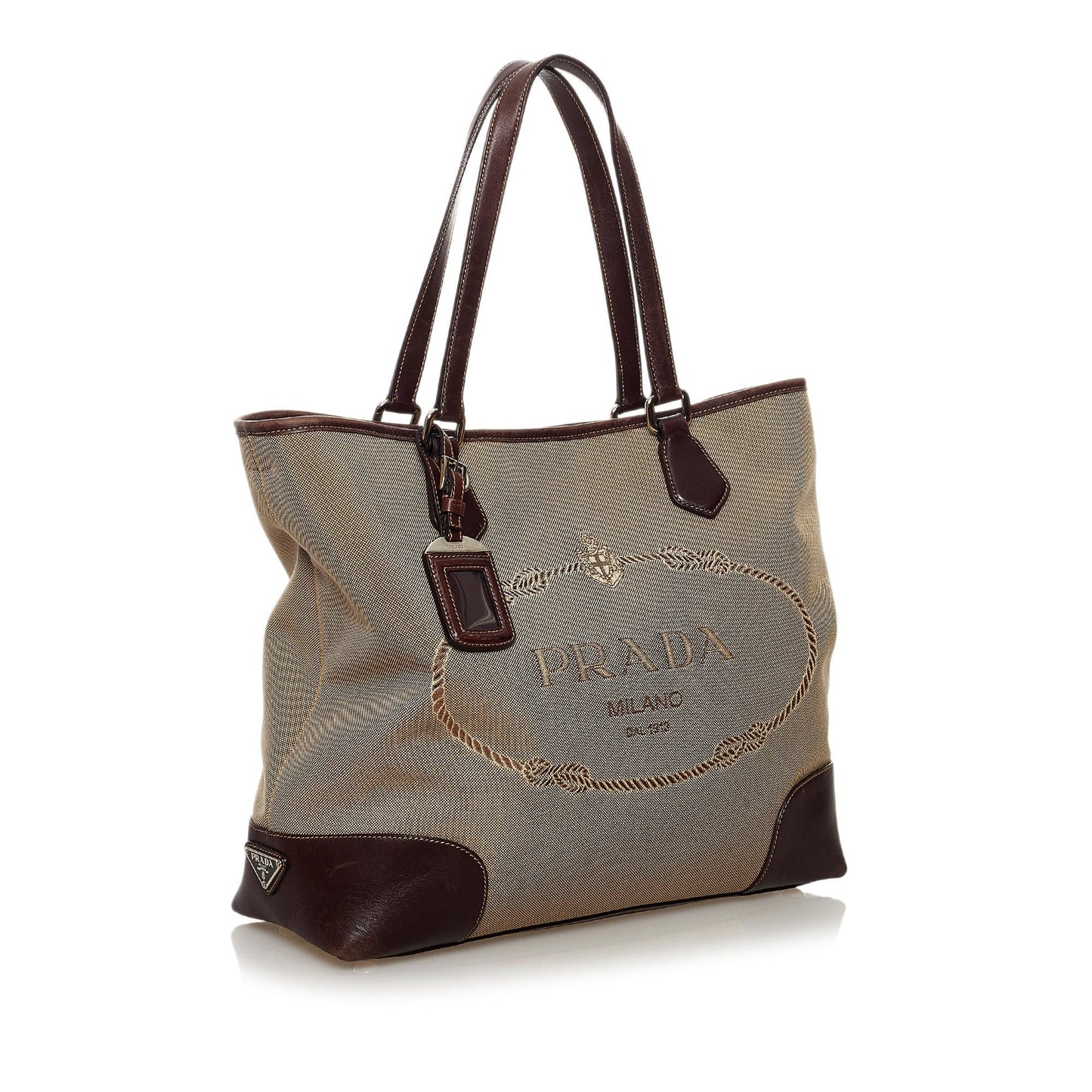Prada Canapa Logo Canvas Satchel (SHG-32878)